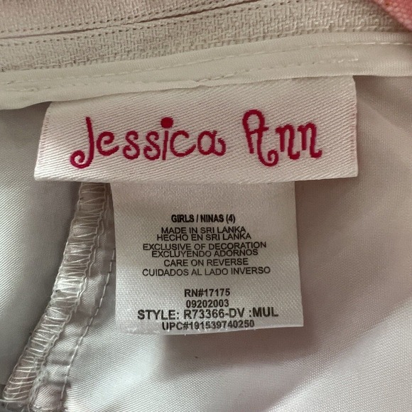 Jessica Ann Dress Girls 4 Multicolored Layered Chiffon Swing‎ Bow Wedding Party - Picture 5 of 5